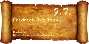 Fridrich Tábita névjegykártya